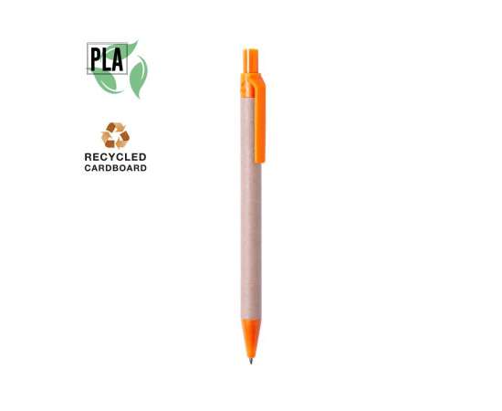 Ручка шариковая VATUM, оранжевый, переработанный картон, PLA-полимолочная кислота, 13,7 см, Цвет: оранжевый, изображение 2