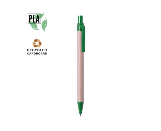 Ручка шариковая VATUM, зеленый, переработанный картон, PLA-полимолочная кислота, 13,7 см, Цвет: зеленый, изображение 2