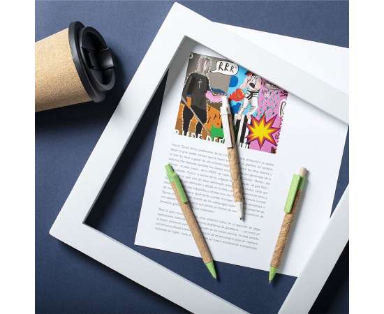 Ручка шариковая DESOK, черный, переработанный картон, пшеничная солома, ABS пластик, 13,7 см, Цвет: Чёрный, изображение 3