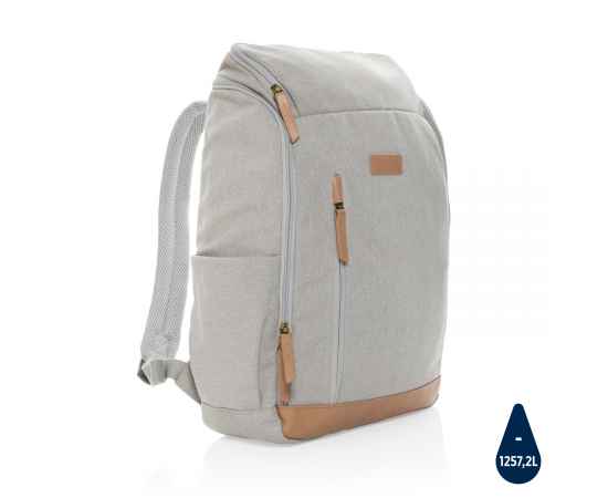 Рюкзак для ноутбука Impact из переработанного канваса AWARE™, 15', Серый, Цвет: серый, Размер: Длина 30 см., ширина 12,5 см., высота 46 см.