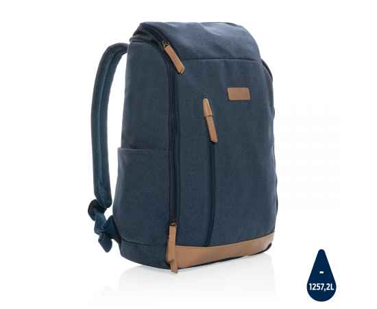 Рюкзак для ноутбука Impact из переработанного канваса AWARE™, 15', Синий, Цвет: синий, Размер: Длина 30 см., ширина 12,5 см., высота 46 см.