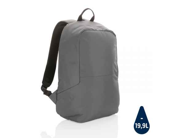 Антикражный рюкзак Impact из RPET AWARE™, Серый, Цвет: темно-серый, Размер: Длина 35 см., ширина 13 см., высота 45 см.