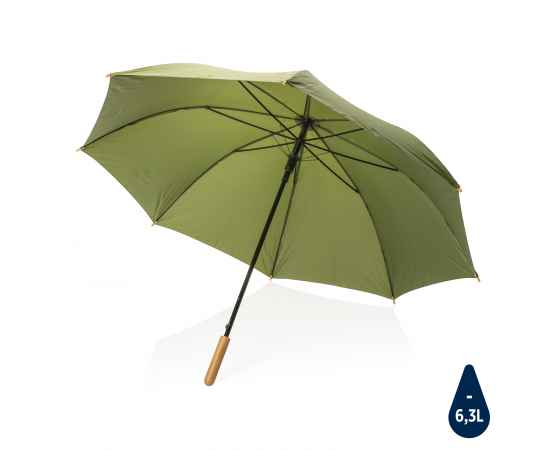 Плотный зонт Impact из RPET AWARE™ с автоматическим открыванием, d120 см, Зеленый, Цвет: зеленый, Размер: , высота 94 см., диаметр 120 см.