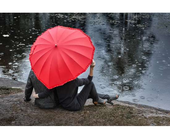 Зонт-трость «Сердце», красный, Цвет: красный, Размер: Длина 84 см, изображение 6
