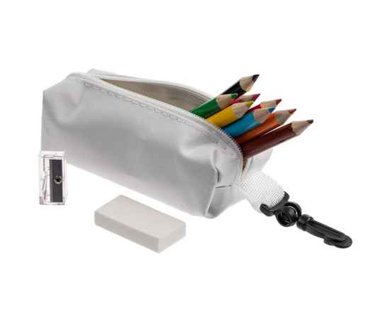 Набор Hobby с цветными карандашами, ластиком и точилкой, белый, Цвет: белый