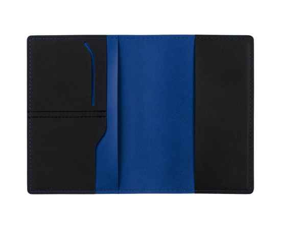 Обложка для паспорта Multimo, черная с синим, Цвет: черный, синий