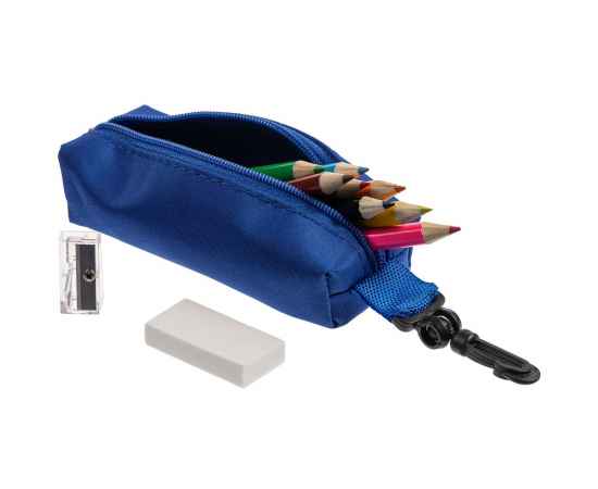 Набор Hobby с цветными карандашами, ластиком и точилкой, синий, уценка, Цвет: синий