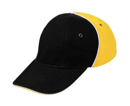 Бейсболка Unit Smart, черная со светло-желтым, Цвет: черный, желтый, Размер: 56-58
