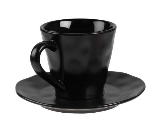 Кофейная пара Dark Fluid, черная, Цвет: черный, Объем: 200, Размер: блюдце: диаметр 14, изображение 2