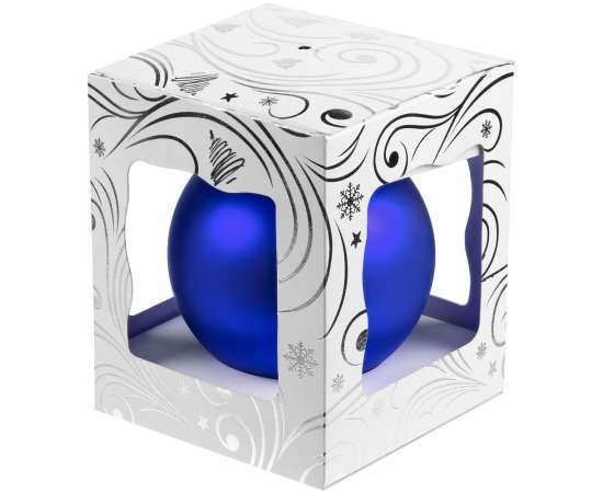 Елочный шар Gala Night Matt в коробке с тиснением, синий, 8 см, Цвет: синий, Размер: диаметр шара: 8 с, изображение 3