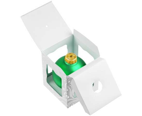 Елочный шар Gala Night Matt в коробке с тиснением, зеленый, 8 см, Цвет: зеленый, Размер: диаметр шара: 8 с, изображение 5