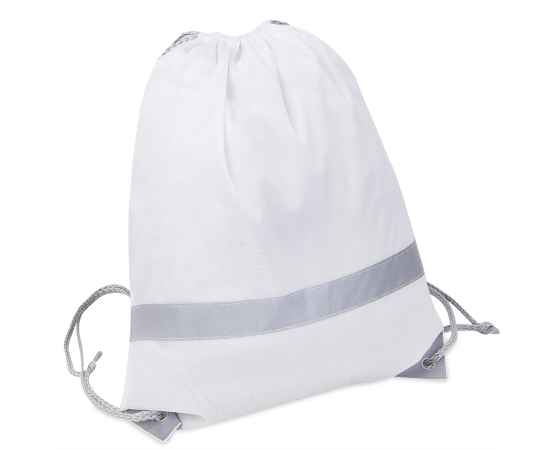 Рюкзак мешок со светоотражающей полосой RAY, белый, 35*41 см, полиэстер 210D, Цвет: белый