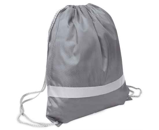 Рюкзак мешок со светоотражающей полосой RAY, серый, 35*41 см, полиэстер 210D, Цвет: серый