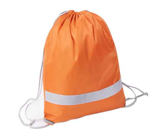 Рюкзак мешок со светоотражающей полосой RAY, оранжевый, 35*41 см, полиэстер 210D, Цвет: оранжевый