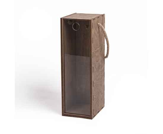 Ящик подарочный WINOTEKA с ручкой, дерево, акрил, 34,5 х 11,5 х 11 см, Цвет: коричневый