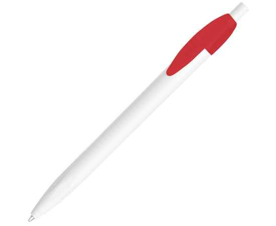 Ручка шариковая X-1 WHITE, белый/красный непрозрачный клип, пластик, Цвет: белый, красный