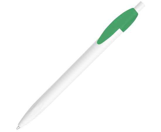 Ручка шариковая X-1 WHITE, белый/зеленый непрозрачный клип, пластик, Цвет: белый, зеленый