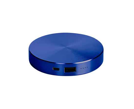 Универсальный аккумулятор 'UFO' (6000mAh) в подарочной коробке,синий, 8,6х1,5 см,металл, Цвет: синий