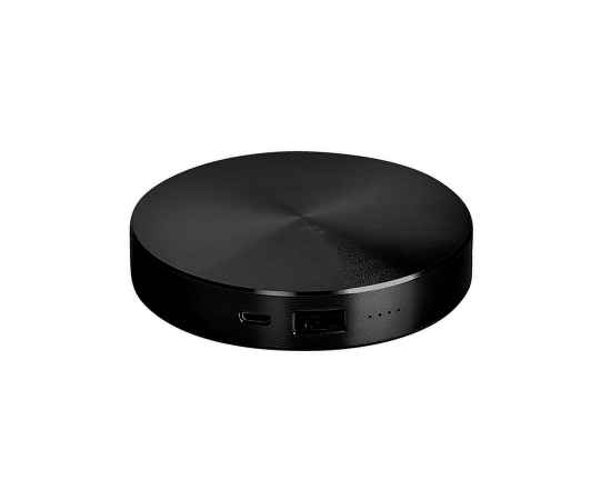 Универсальный аккумулятор 'UFO' (6000mAh) в подарочной коробке, черный,8,6х1,5 см,металл, Цвет: черный