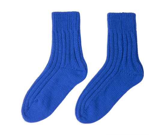 Носки вязаные НАСВЯЗИ©, синий, 30% шерсть,70% акрил, Цвет: ярко-синий