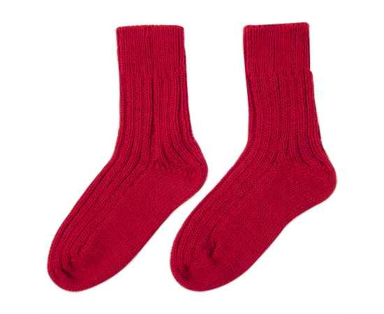 Носки вязаные НАСВЯЗИ©, красный, 30% шерсть,70% акрил, Цвет: ярко-красный