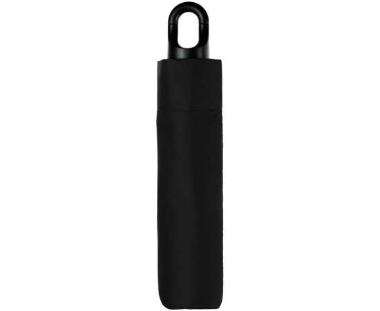 Зонт складной Clevis с ручкой-карабином, черный, Цвет: черный, Размер: длина 57 см, изображение 3