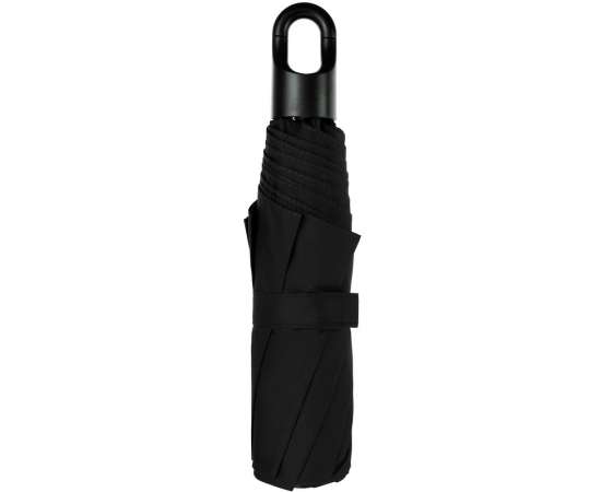 Зонт складной Clevis с ручкой-карабином, черный, Цвет: черный, Размер: длина 57 см, изображение 4