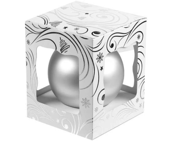 Елочный шар Gala Night Matt в коробке с тиснением, серебристый, 8 см, Цвет: серебристый, Размер: диаметр шара: 8 с, изображение 3