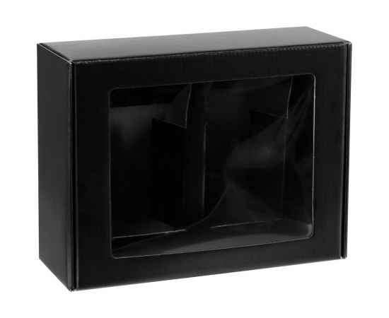 Коробка с окном Visible с ложементом под кружки, черная, Цвет: черный