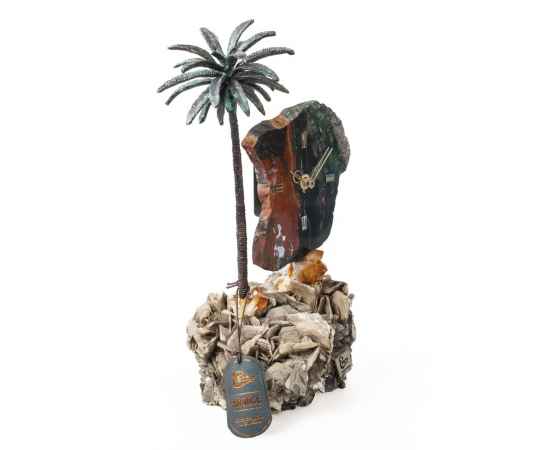 Часы «Пальмовый рай» из яшмы с бронзой, изображение 2