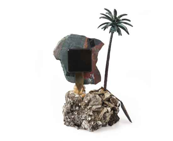 Часы «Пальмовый рай» из яшмы с бронзой, изображение 3