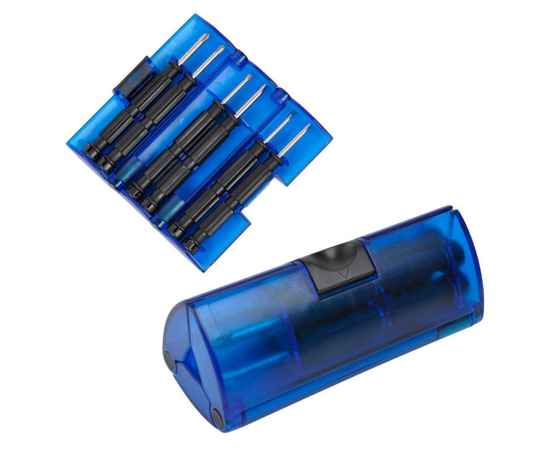 Набор отверток, синий, 9,5х4х4 см, пластик, металл, тампопечать, Цвет: синий