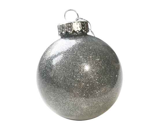 Шар новогодний FLICKER, диаметр 8 см., пластик, серебро, Цвет: серебристый