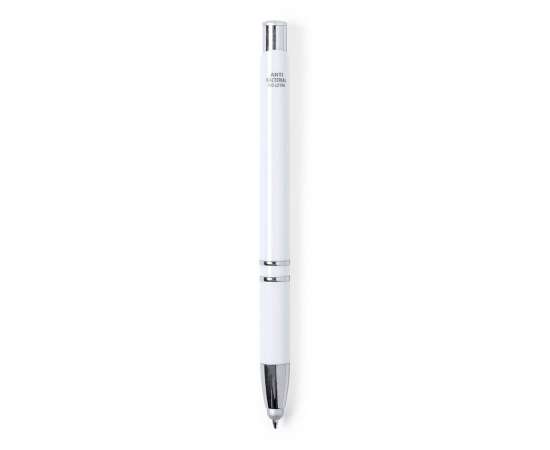Шариковая ручка со стилусом TOPEN, белый, антибактериальный пластик, Цвет: белый, изображение 4