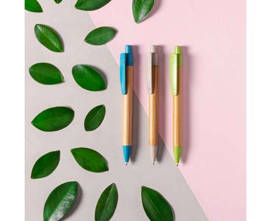 SYDOR, ручка шариковая, красный, бамбук, пластик с пшеничной соломой, Цвет: красный, изображение 3