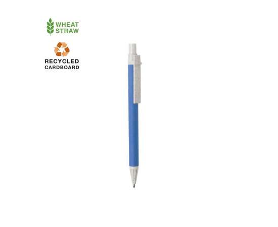 SALCEN, ручка шариковая, голубой, рециклированный картон, пластик с пшеничным волокном, Цвет: голубой, изображение 2