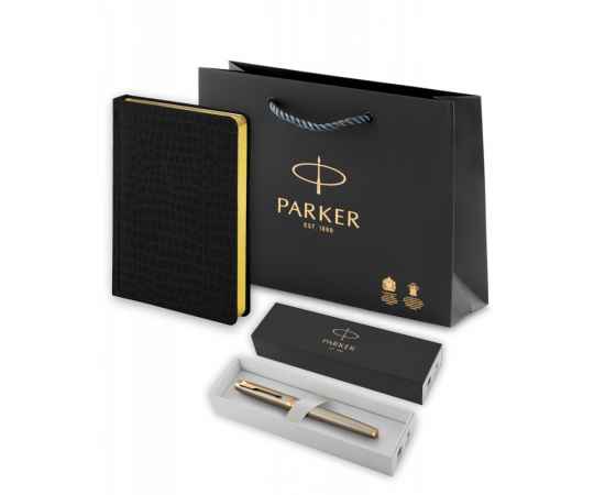 Подарочный набор: Ручка роллер Parker IM Metal Core Brushed Metal GT и Ежедневник недатированный А5 чёрный