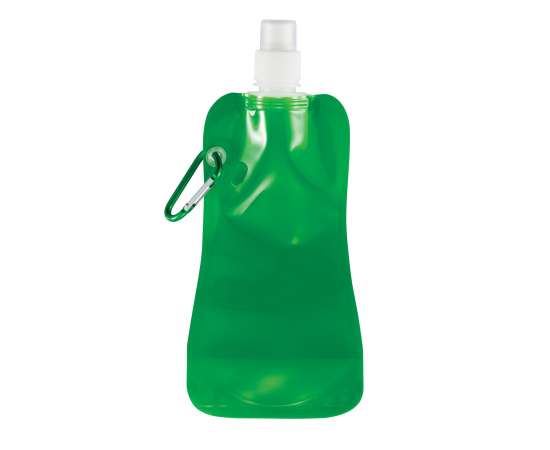 Складная бутылка для воды, 400 мл, зеленый, зеленый, белый, Цвет: зеленый, белый, Размер: Длина 27 см., ширина 11,2 см., высота 3 см., изображение 2