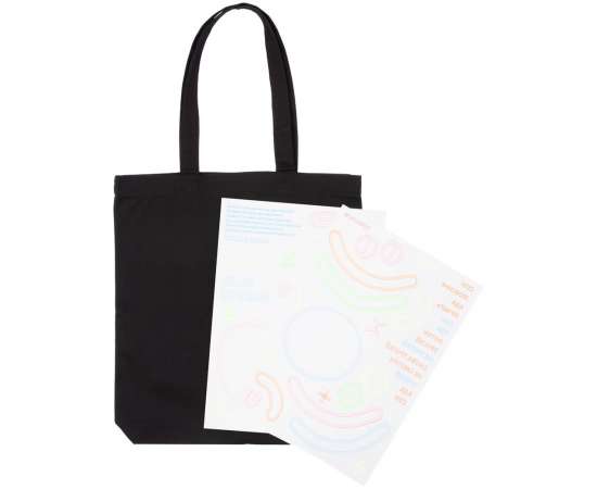 Холщовая сумка с термонаклейками «Собери кота», черная, Цвет: черный, Размер: 35х38х5 см, изображение 5