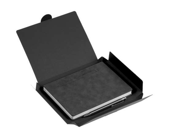 Набор Magnet с ежедневником, серый с черным, Цвет: черный, серый, изображение 2