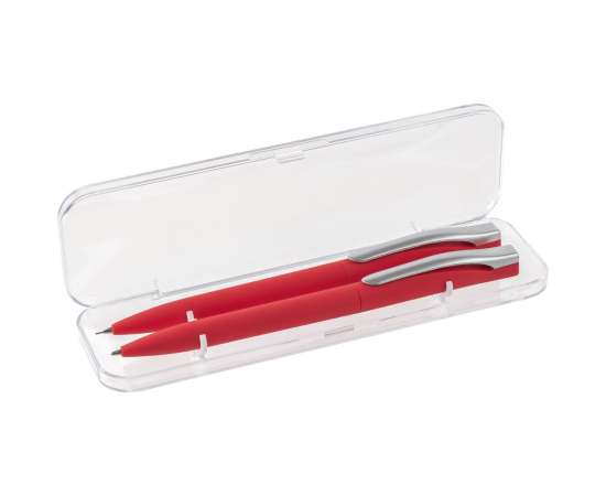 Набор Pin Soft Touch: ручка и карандаш, красный, Цвет: красный, Размер: ручка и карандаш: 14, изображение 2