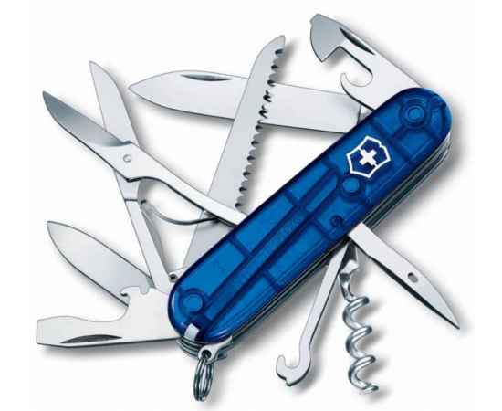 Офицерский нож Huntsman 91, прозрачный синий, Цвет: синий, прозрачный, Размер: 9,1x2,7x2,1 см