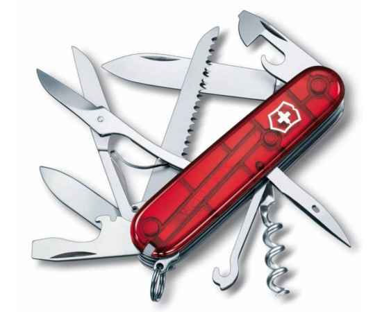 Офицерский нож Huntsman 91, прозрачный красный, Цвет: красный, прозрачный, Размер: 9,1x2,7x2,1 см