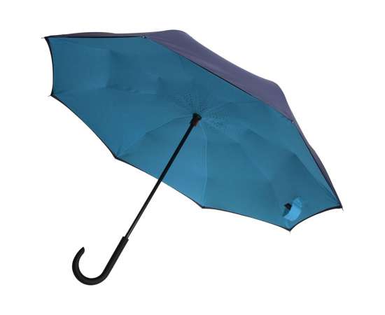 Зонт наоборот Unit Style, трость, сине-голубой, Цвет: голубой, Размер: Длина 78 см, изображение 2