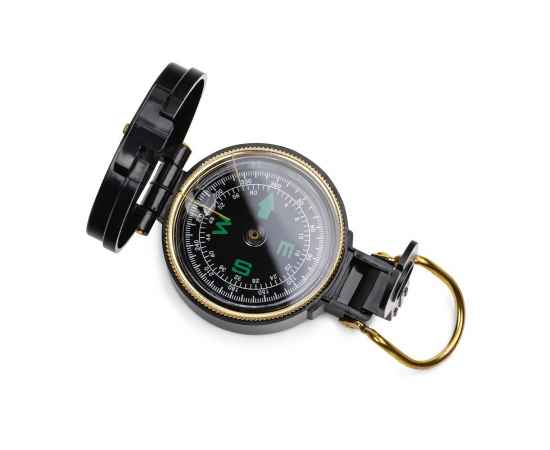 Туристический компас Azimuth, черный с золотой каймой, Размер: компас: 7х5, изображение 2