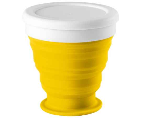 Складной стакан с крышкой Astrada, желтый, Цвет: желтый, Объем: 250