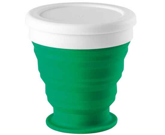 Складной стакан с крышкой Astrada, зеленый, Цвет: зеленый, Объем: 250