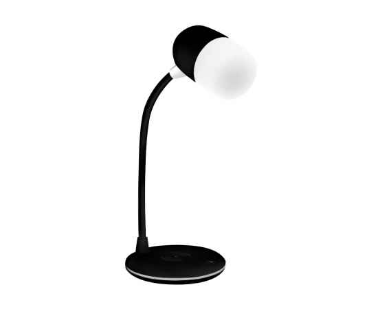 Лампа с колонкой и беспроводной зарядкой Alladin, черная, Цвет: черный