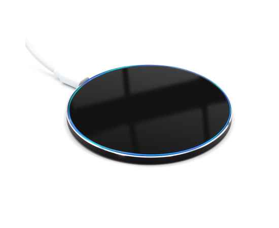Беспроводное зарядное устройство Gravy с подсветкой и гравировкой, черный