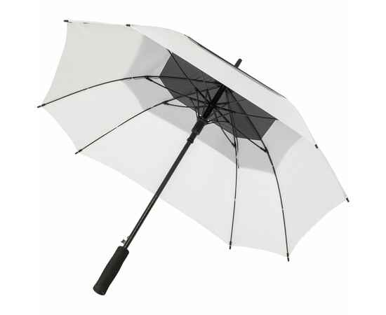 Квадратный зонт-трость Octagon, черный с белым, Цвет: черный, Размер: длина 85 см, изображение 2